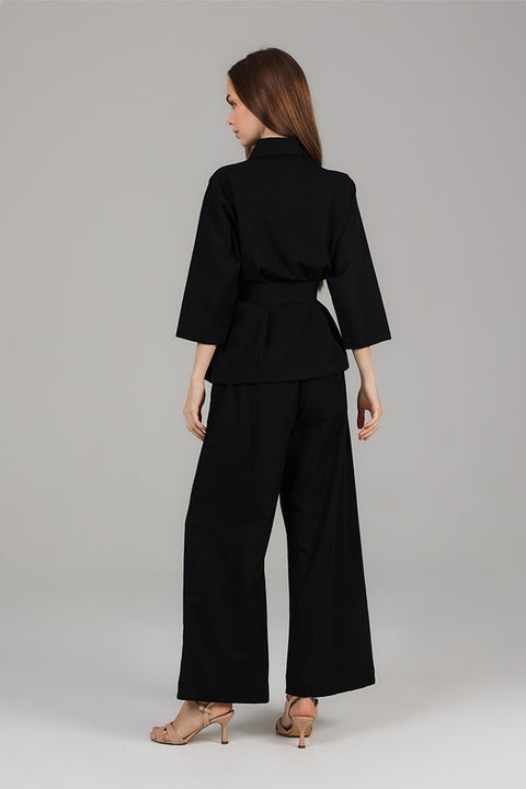 Black Wrap Style Modest Co-Ord Set