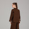 Dark Brown Relaxed Shirt & Wide-Leg Pants Set