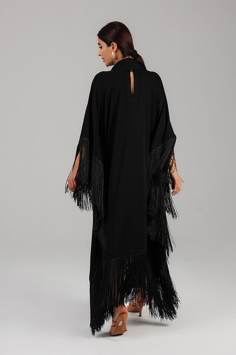 Black Fringe Kaftan