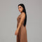 Gold Minimal Satin Slip Maxi Dress