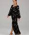 Black Foil Detail Modest Evening Dress