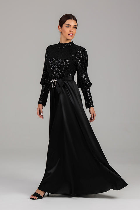 Black Bodice Maxi Dress with Skirt