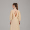Beige Button-Front A-Line Midi Dress