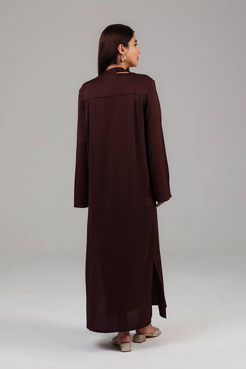Brown Button-Down Maxi Dress 