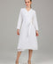 White Wrap Detail Modest Dress