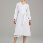 Wrap Detail Modest Dress PR 010 White