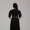 Black Structured Pleated Midi Dress