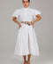 White Tiered Modest Dress