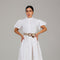 White Tiered Modest Dress