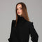 Black High-Neck Draped Top