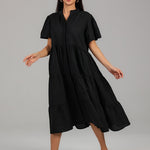 Tiered Modest Dress PR 009 Black
