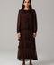 Brown Ruffle Detail Maxi Dress