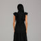 Black Embroidered Tiered Midi Dress