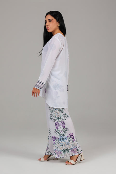 White Soft Floral Printed Co-ord Set
