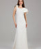 White One-Shoulder Ruffle Detail Maxi Dress