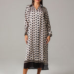 Geometric Print Shirt Dress JS 020 Black & Gold