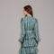 Aqua Green Embroidered Tiered Midi Dressn