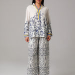 Printed Co-Ord Set JS 015 Cream