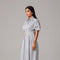White Striped Shirt Midi Dress for Women
