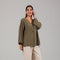 Khaki Relaxed Button-Front Top