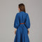 Navy Blue Belted Maxi Dress
