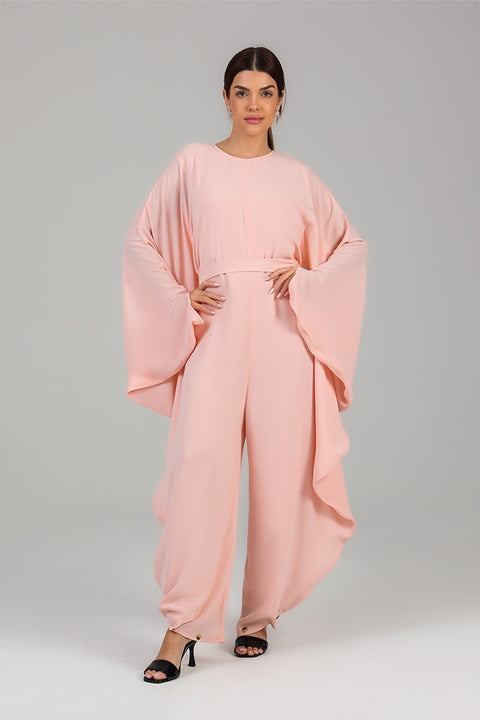 Pink Blush Draped Jumpsuit 