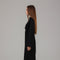 Black Midnight High-Neck Structured Midi Dress