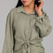 Mint Green Tie-Front Textured Co-Ord Set 