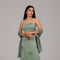 Mint Green Strapless Bow Detail Maxi Dress