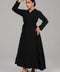 Black Wrap-Style Maxi Dress