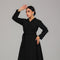 Black Wrap-Style Maxi Dress