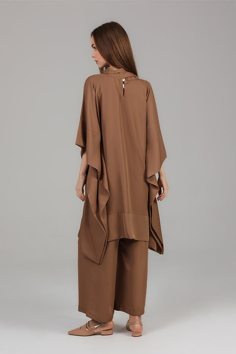 Beige Draped Co-Ord Set