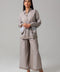 Beige Monochrome Stripe Co-ord Set