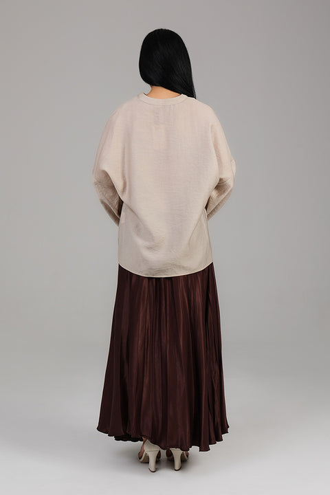 Cream Relaxed Fit Embellished Detail Top