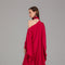 Magenta Draped One-Shoulder Kaftan Gown