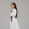 Off White Belted Maxi Dress