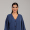 Dusty Blue Relaxed Button-Front Top