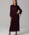 Burgundy Lace Midi Dress with Floral Detail 