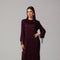 Burgundy Lace Midi Dress with Floral Detail 