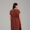 Brown Belted Modest Midi Dress