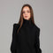 Black High-Neck Draped Top