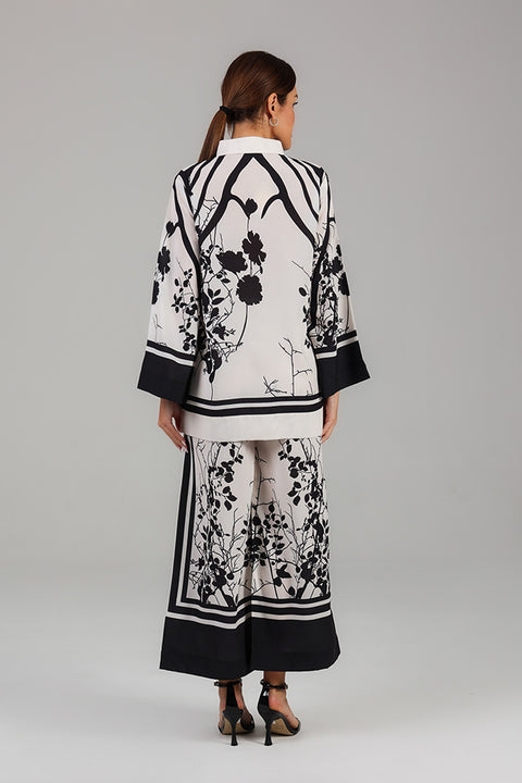 Black and White Monochrome Printed Co-ord Set