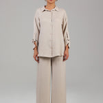 Steel Satin Co-ord Set BKMF 015 Beige