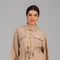 Beige Utility Shirt with Waist Tie