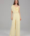 Yellow Draped One-Shoulder Jumpsuit 