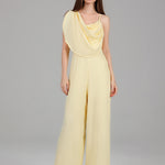 Draped One-Shoulder Jumpsuit BKMF 028 Yellow