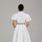 White Tiered Modest Dress