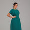 Emerald Green Belted Modest Midi Dress