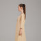 Beige Button-Front A-Line Midi Dress