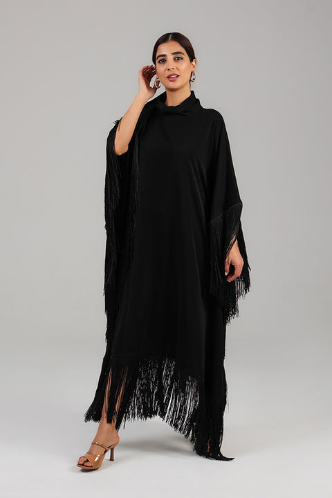 Black Fringe Kaftan